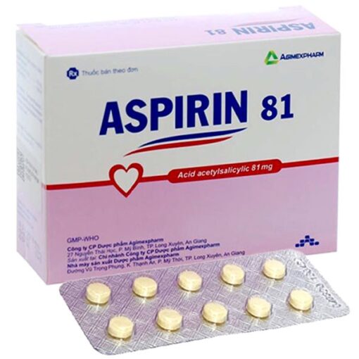 Aspirin 81mg phòng ngừa đột quỵ, nhồi máu cơ tim (hộp 200 viên)