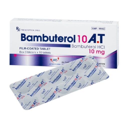 Bambuterol 10 A.T trị hen phế quản (hộp 3 vỉ x 10 viên)