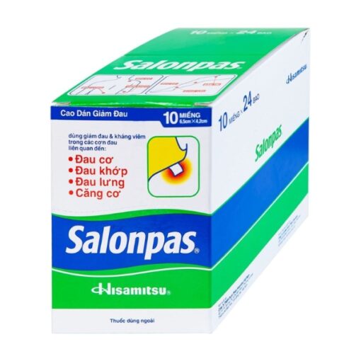 Cao dán Salonpas giảm đau, kháng viêm (24 gói x 10 miếng)