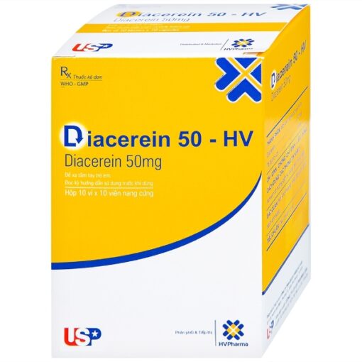 Diacerein-HV 50mg điều trị các bệnh thoái hóa khớp (hộp 100 viên)