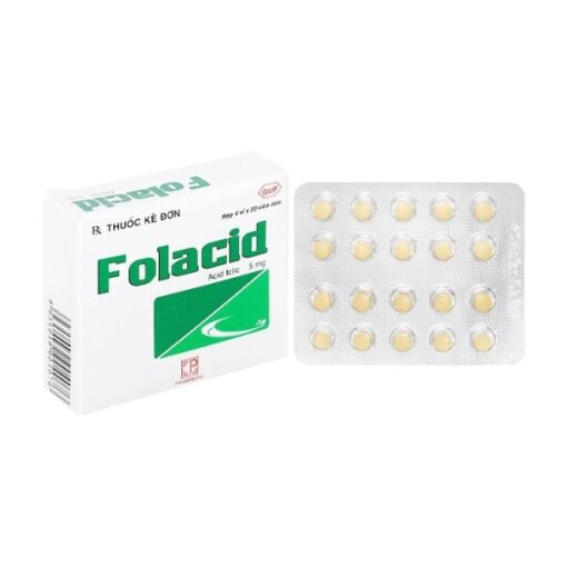 Folacid Pharmadic 5mg phòng và điều trị thiếu máu (hộp 80 viên)