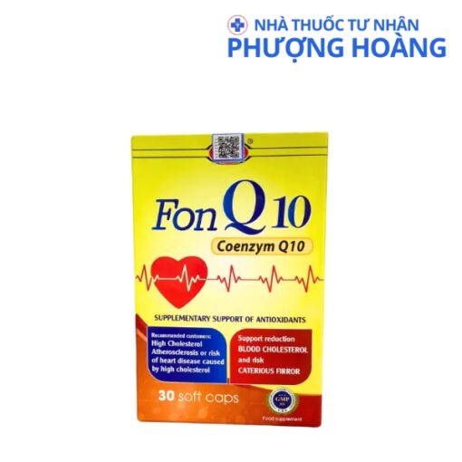 Fon Q10 - Viên uống giảm cholesterol máu và nguy cơ xơ vữa mạch máu (hộp 30 viên)