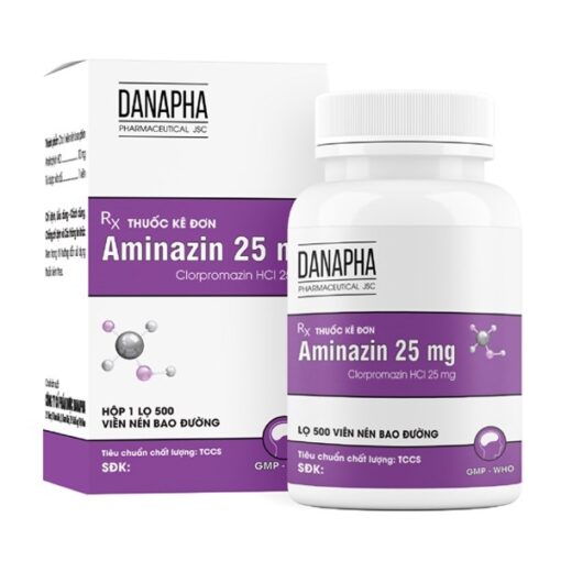 Thuốc Aminazin 25mg điều trị rối loạn tâm thần (hộp 200 viên)