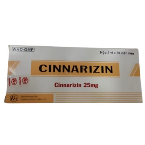 Thuốc Cinnarizin 25mg Khánh Hoà điều trị rối loạn tiền đình (hộp 200 viên)