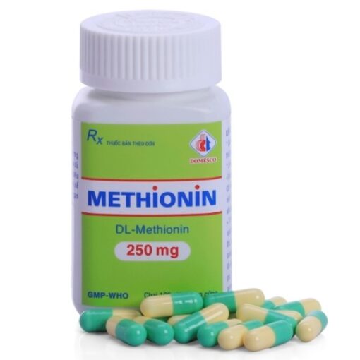 Thuốc Methionin 250mg điều trị quá liều paracetamol (hộp 100 viên)