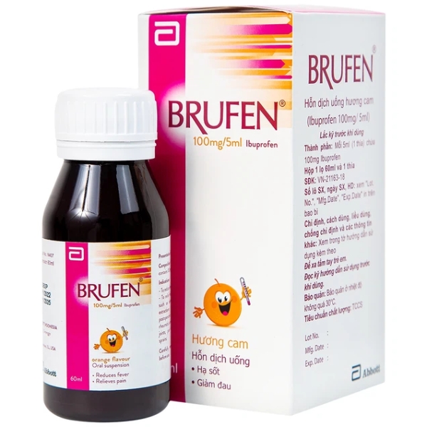 Brufen Sirup giảm đau, hỗ trợ hạ sốt ở trẻ em (chai 60ml)