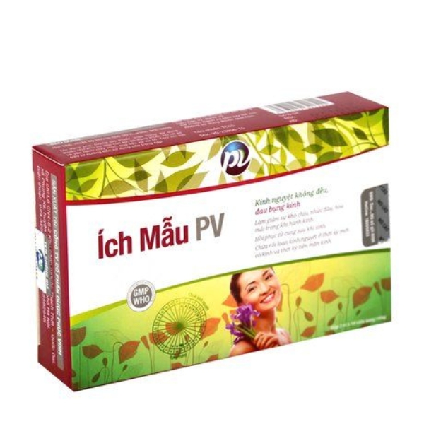 Ích Mẫu PV điều hoà kinh nguyệt, trị đau bụng kinh (hộp 2 vỉ x 10 viên)