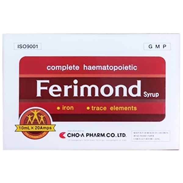 Thuốc bổ Siro Ferimond Syrup bổ sung sắt cho cơ thể (hộp 20 ống)