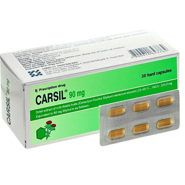 Thuốc Carsil 90mg hỗ trợ điều trị viêm gan, xơ gan, gan nhiễm mỡ (hộp 30 viên)