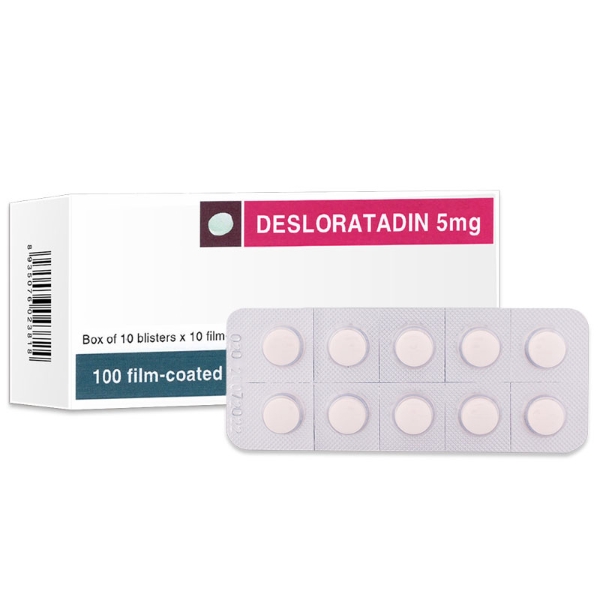 Thuốc Desloratadin 5mg TV Pharm điều trị mề đay, viêm mũi dị ứng (hộp 3 vỉ x 10 viên)