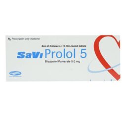 Thuốc Savi Prolol 5mg điều trị tăng huyết áp, đau thắt ngực (hộp 3 vỉ x 10 viên)