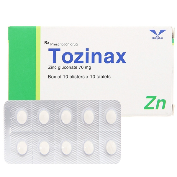 Tozinax phòng và điều trị thiếu kẽm (hộp 100 viên)