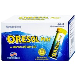 Viên sủi Oresol Pluz Hadiphar giúp bù chất điện giải (tuýp 10 viên)