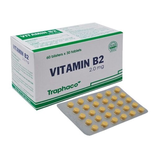 Vitamin B2 2mg Traphaco điều trị tình trạng thiếu vitamin B2 (hộp 180 viên)