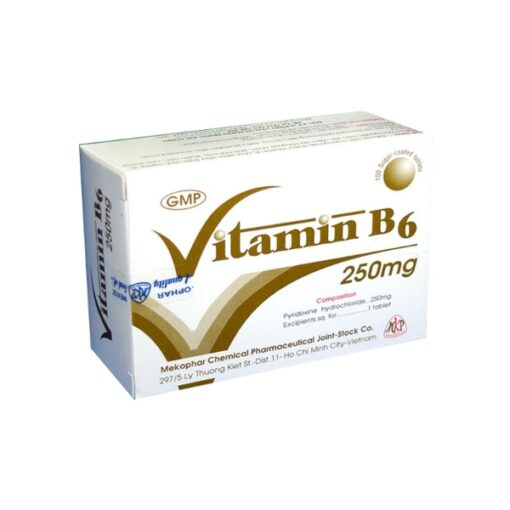 Vitamin B6 250mg Mekophar bổ sung Vitamin B6, phòng ngừa co giật (hộp 100 viên)