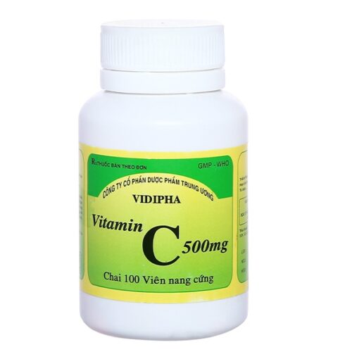 Vitamin C 500mg Vidipha trị bệnh do thiếu Vitamin C (hộp 100 viên)