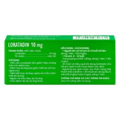 Thuốc Traphaco Loratadin 10mg giảm viêm mũi dị ứng (Hộp 10 viên nén)