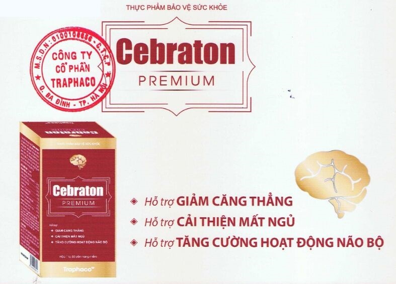 Viên uống Cebraton Premium Traphaco bổ sung vitamin cho não bộ, tăng tuần hoàn máu não (30 viên)
