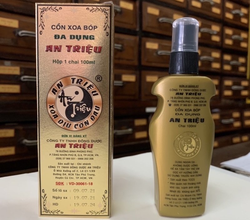 Cồn Xoa Bóp An Triệu hỗ trợ điều trị phong thấp, tê bại, đau lưng, nhức mỏi gân xương (100ml)