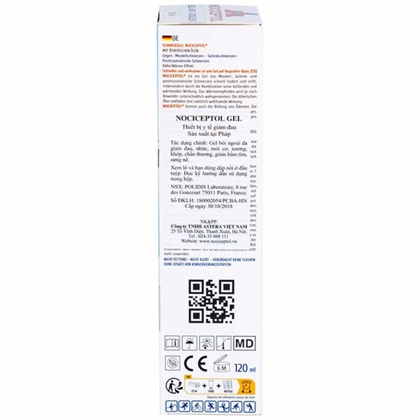 Gel bôi ngoài da Nociceptol Gel Anti-Douleur giảm đau (Tuýp 120ml) Gel bôi ngoài da Nociceptol Gel Anti-Douleur giảm đau (Tuýp 120ml)