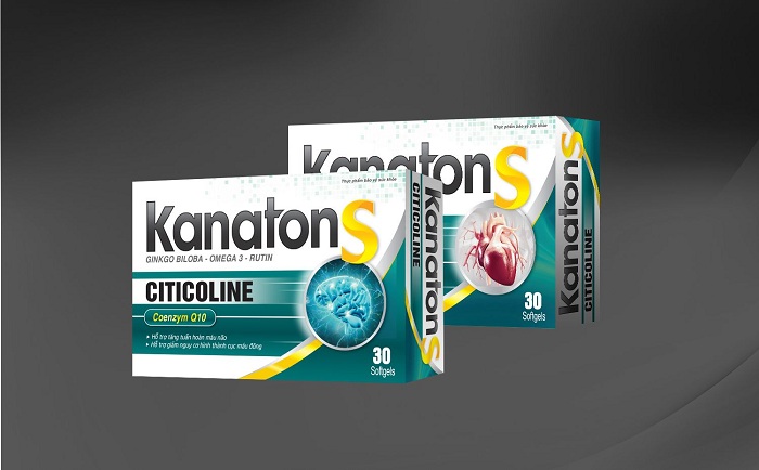 Hỗ trợ tăng tuần hoàn máu não KanatonS Citicoline (Ginkgo Biloba +Omega 3+Rutin + Citicolin ) (hộp 30 viên)