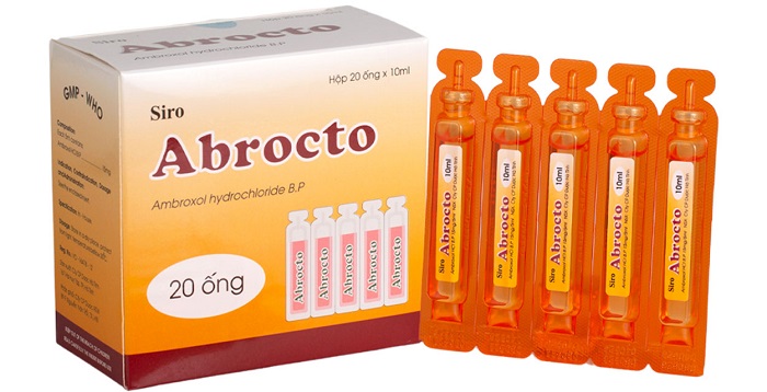 Siro Abrocto 15mg/5ml tiêu nhầy, loãng đàm, giảm ho (20 ống x 10ml)