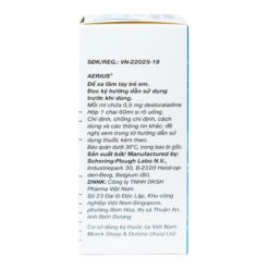 Siro Aerius 0.5mg/ml điều trị viêm mũi dị ứng, mày đay (Chai 60ml)