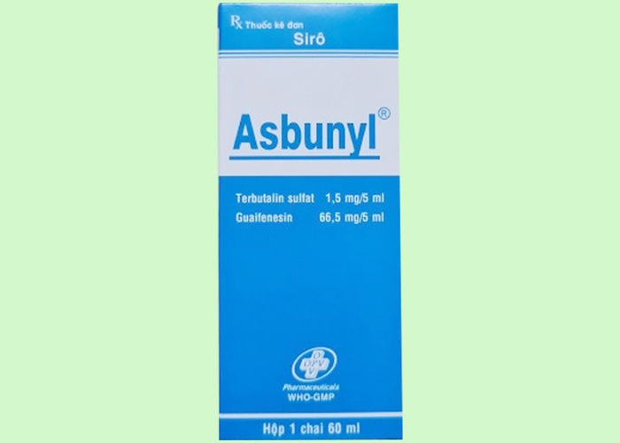Siro Asbunyl điều trị ho do hen phế quản, viêm phế quản, khí phế thủng (60ml)