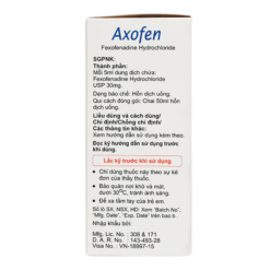 Thuốc Axofen điều trị viêm mũi dị ứng, mày đay (Chai 50ml)
