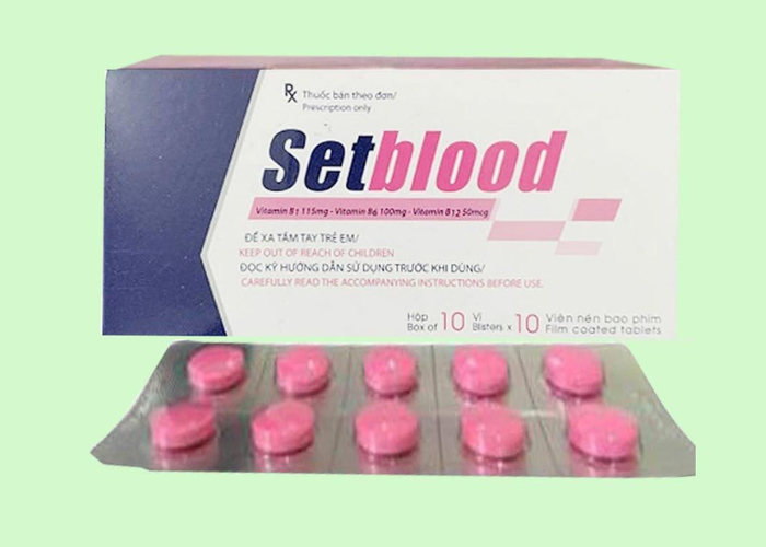Thuốc Setblood bổ sung Vitamin nhóm B và khoáng chất Setblood (10 vỉ x 10 viên)