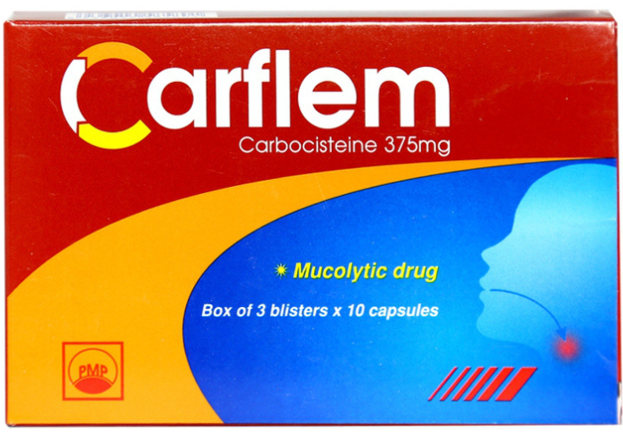Thuốc Carflem 375mg Pymepharco điều trị viêm mũi, viêm xoang, viêm phế quản (3 vỉ x 10 viên)