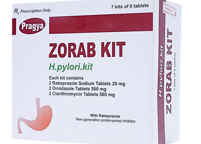Thuốc Zorab Kit điều trị loét dạ dày, loét tá tràng (3 vỉ x 10 viên)