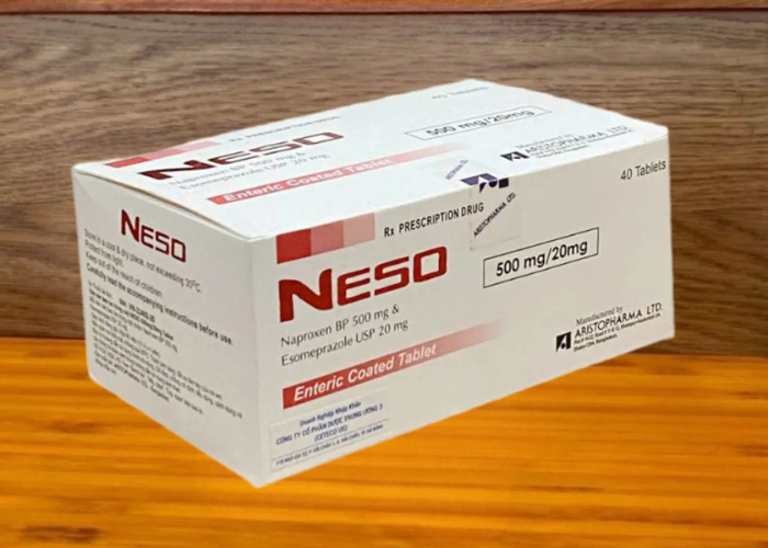 Thuốc Neso 500mg/20mg Aristopharma giảm triệu chứng của viêm xương khớp (10 vỉ x 4 viên)