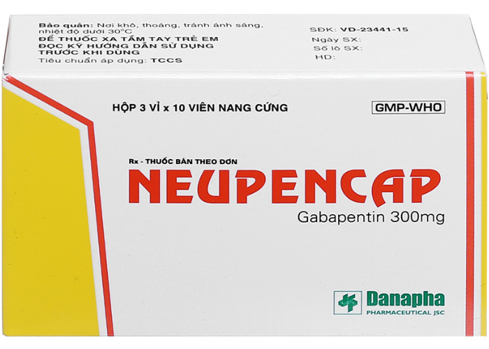 Thuốc Neupencap 300mg Danapha điều trị đau do viêm dây thần kinh ngoại biên (3 vỉ x 10 viên)