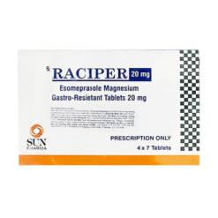 Thuốc Raciper 20mg Sun Pharma điều trị chứng trào ngược dạ dày, thực quản (4 vỉ x 7 viên)