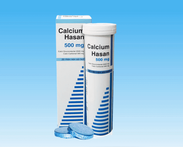 Viên sủi Calcium Hasan 500mg phòng và hỗ trợ điều trị bệnh loãng xương (20 viên)