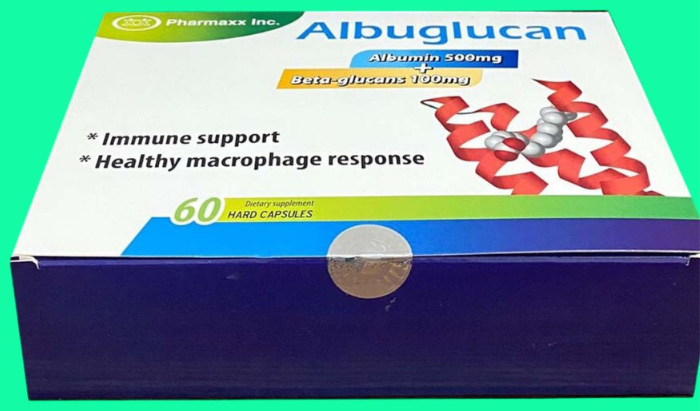 Viên uống Albuglucan Pharmaxx INC hỗ trợ tăng cường sức đề kháng (6 vỉ x 10 viên)