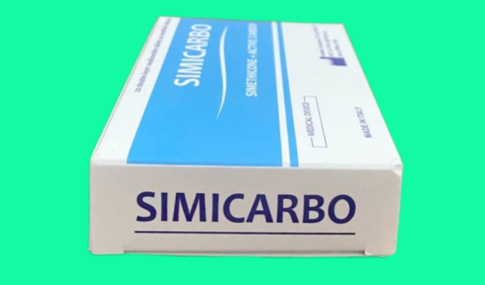 Viên uống Simicarbo làm giảm các triệu chứng khó chịu đường tiêu hoá như đầy hơi, chướng bụng, khó tiêu (Hộp 2 vỉ x 10 viên)