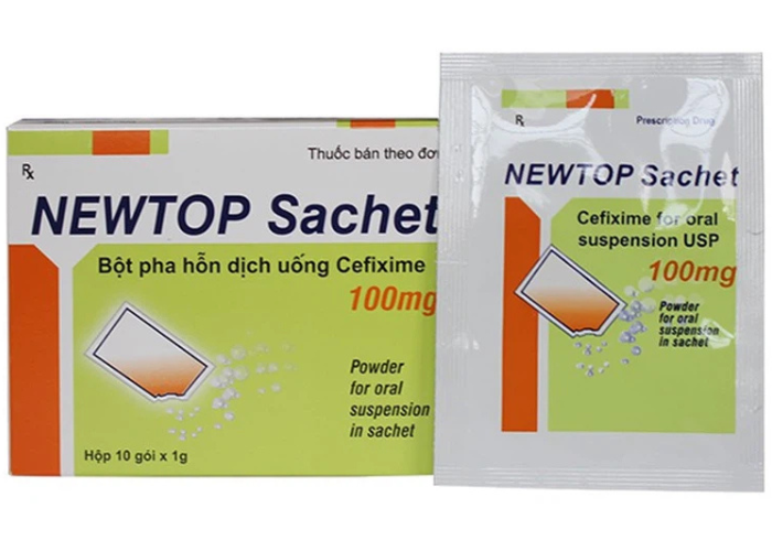 Bột pha hỗn dịch uống Newtop Sachet 100mg Maxim điều trị nhiễm khuẩn (10 gói x 1g)