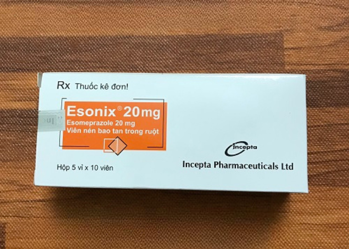 Esonix 20mg Incepta điều trị trào ngược thực quản (5 vỉ x 10 viên)