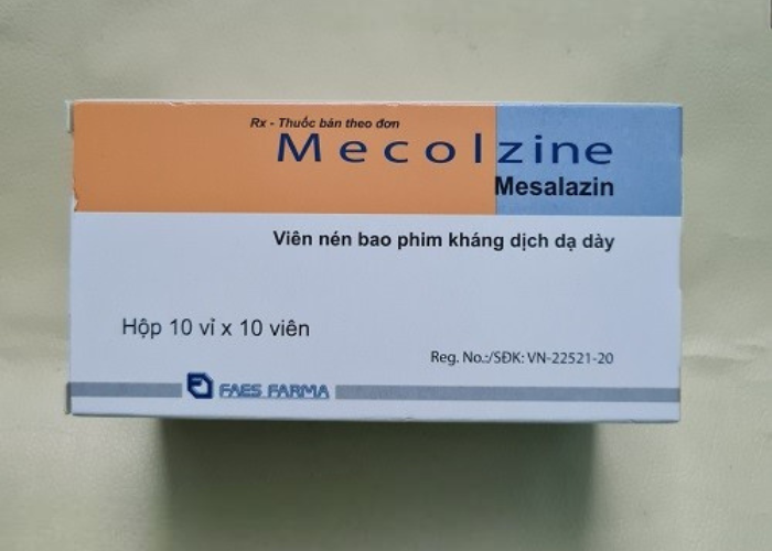 Viên nén Mecolzine Faes Farma 500mg điều trị cấp tính viêm loét trực tràng (10 vỉ x 10 viên)