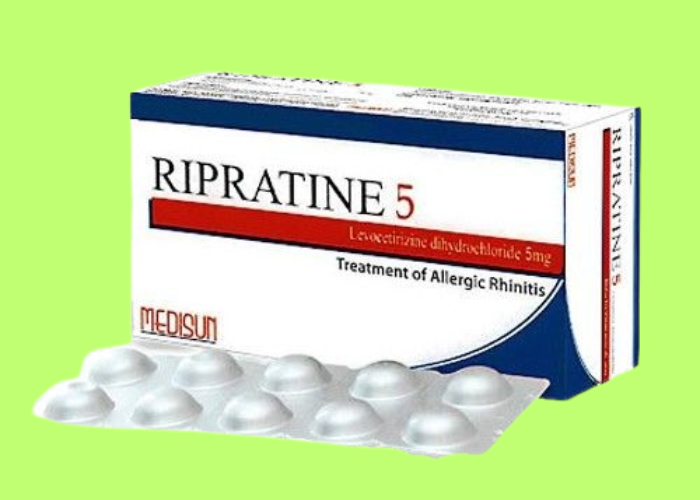 RIPRATINE 5mg Medisun điều trị viêm mũi dị ứng (Hộp 3 vỉ x 10 viên)