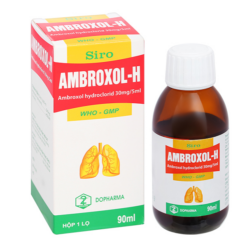 Siro trị bệnh hô hấp có kèm tăng tiết dịch phế quản Ambroxol-H Dopharma (chai 90ml)