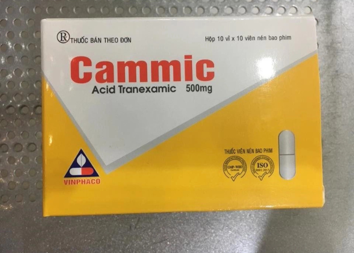 Thuốc Cammic 500mg Vĩnh Phúc điều trị và phòng ngừa chảy máu (10 vỉ x 10 viên)