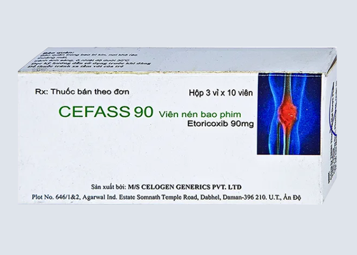 Thuốc Cefass 90mg Celogen Pharma giảm viêm khớp, viêm khớp dạng thấp (3 vỉ x 10 viên)