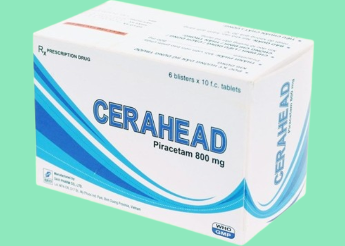 Thuốc Cerahead 800mg Davipharm điều trị chóng mặt, suy giảm trí nhớ (6 vỉ x 10 viên)