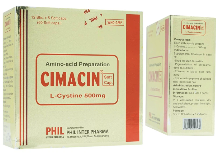 Thuốc Cimacin Phil hỗ trợ điều trị viêm da, sạm da (12 vỉ x 5 viên)