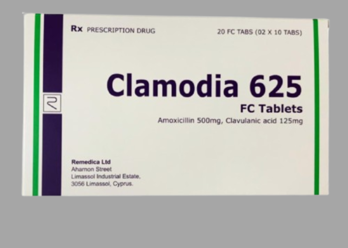 Thuốc Clamodia 625mg Remedica điều trị viêm xoang, viêm tai giữa, viêm phế quản (2 vỉ x 10 viên)