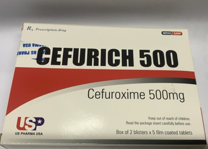 Thuốc điều trị nhiễm khuẩn Cefurich 500mg USP (2 vỉ x 5 viên)