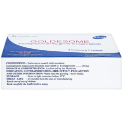 Thuốc Goldesome 20mg Valpharma điều trị loét dạ dày tá tràng lành tính (4 vỉ x 7 viên)